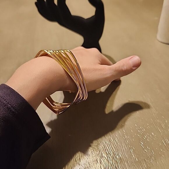 Nolan Miller Clear Rhinestone And Silver Pendant Gold Top - Picture 5 of 5